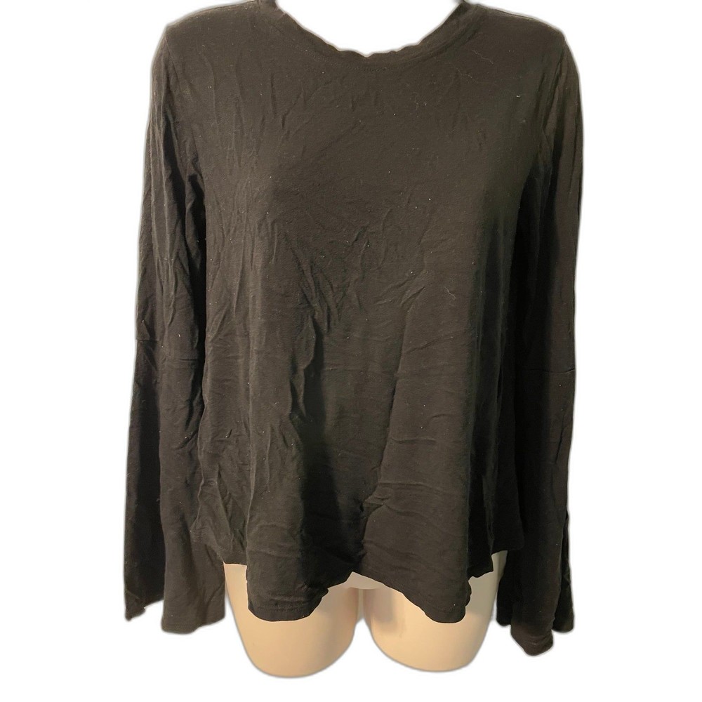 Excuse Me I Have To Go Be Awesome Black Flare Sleeve Shirt S